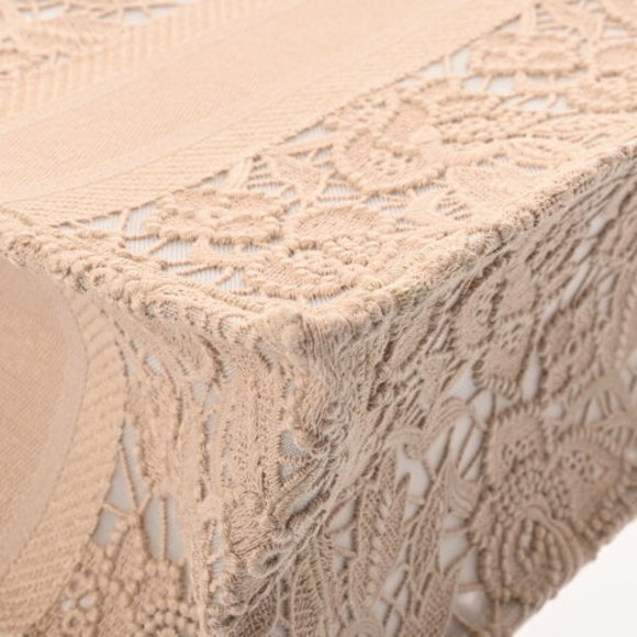 CHRISTIAN DIOR Book Tote Small Beige Lace Handbag - Picture 8 of 12